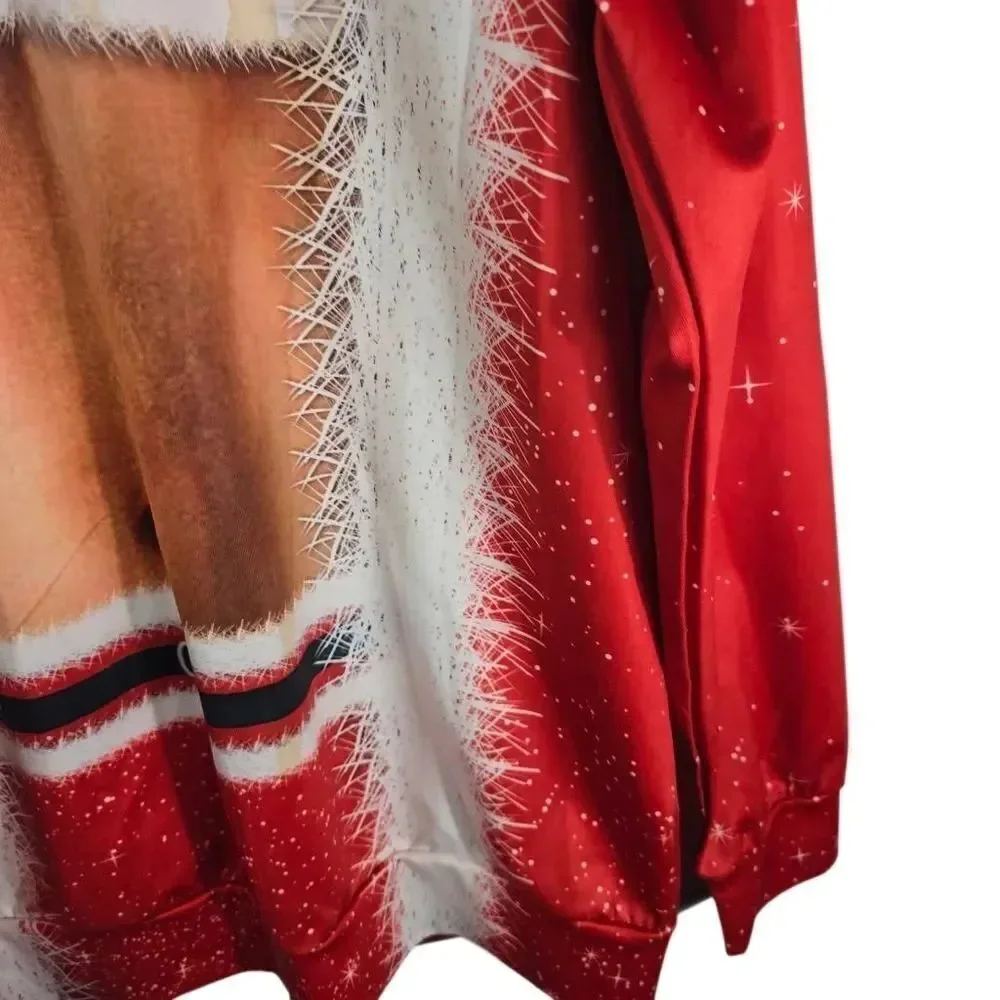 SHEIN Red Santa Illusion Crew Neck Sweater
